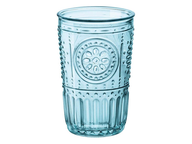 Bormioli Rocco Romantic Set Of 4 Tumbler Glasses, 11.5 Oz. Colored Crystal Glass, Light Blue, Made In Italy. - Image 4